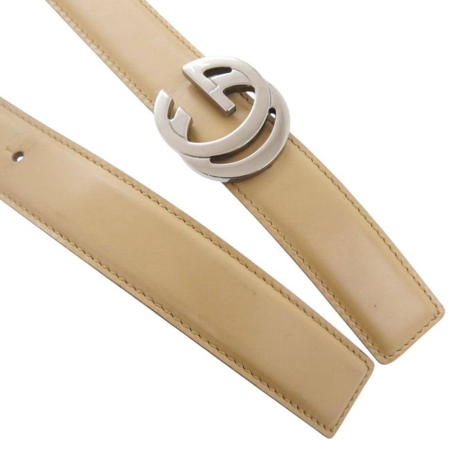 GUCCI（グッチ） 美品 インターロッキングG レザー ベージュ ベルト