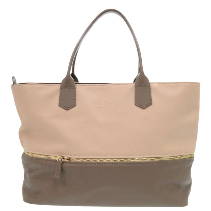 LONGCHAMP（ロンシャン） 2way レザー ブラウン ピンクベージュ トート