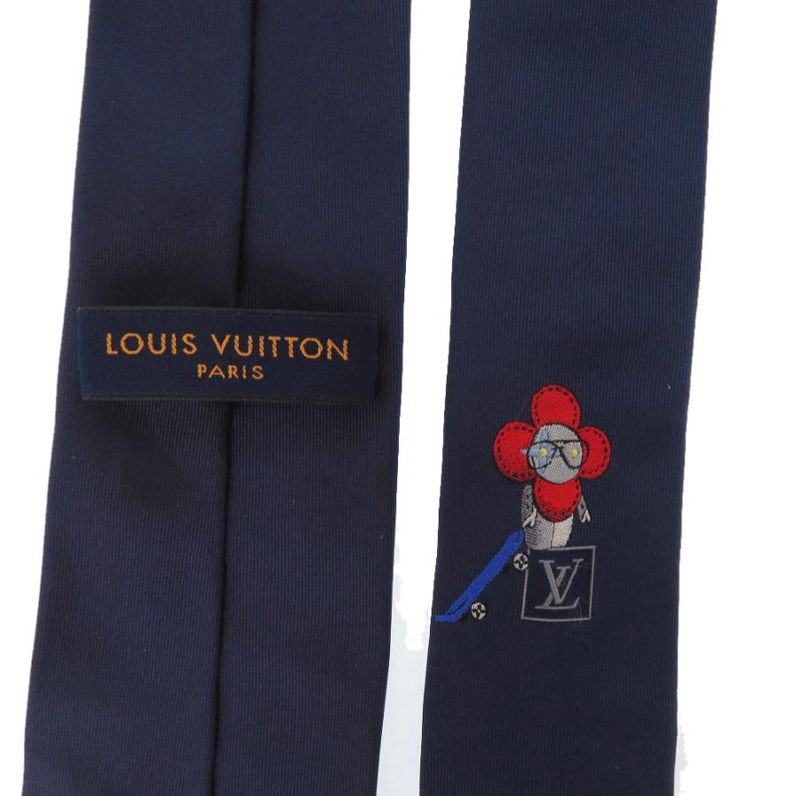 美品 ルイ ヴィトン クラヴァット ソー ヴィヴィエンヌ MR0230 ネクタイ シルク ネイビー レッド 紺 LV 0647【中古】LOUIS VUITTON メンズ LOUIS VUITTON（ルイ・ヴィトン） 美品 ルイ ヴィトン クラヴァット