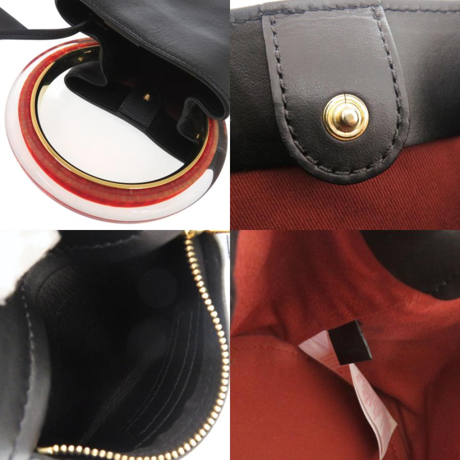 【美品】マルニ パニエ レザー ハンドバッグ MARNI（マルニ） 美品 パニエ 2WAY バケットバッグ レザー ブラック