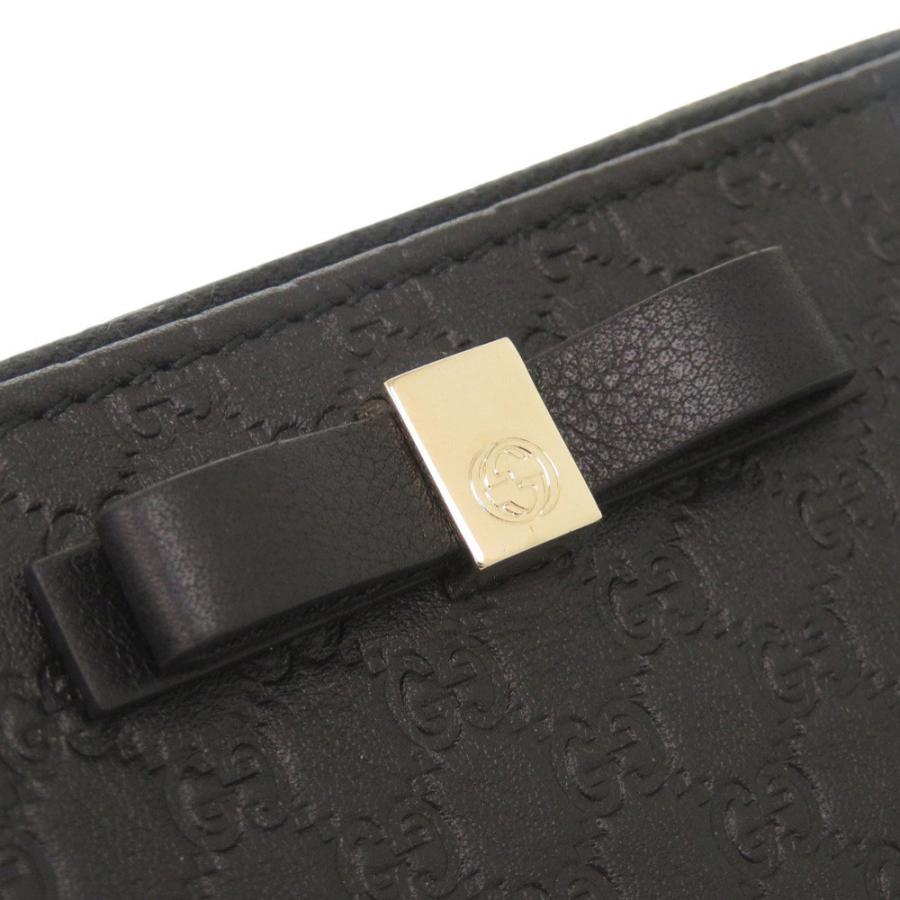 GUCCI マイクログッチシマ 長財布 ラウンドファスナー レザー リボン GUCCI（グッチ） グッチシマ リボン モチーフ 長財布 ラウンド