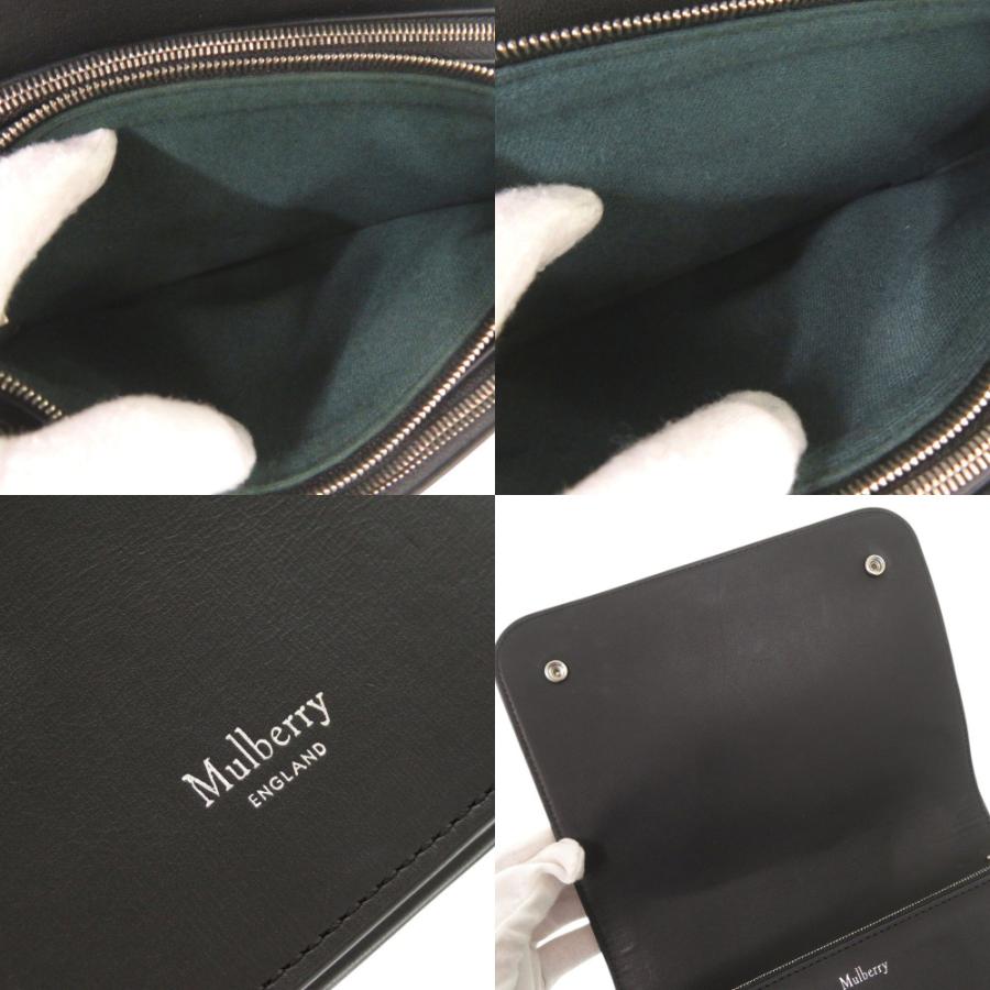 Mulberry（マルベリー） 美品 クリフトン レザー ブラック チェーン