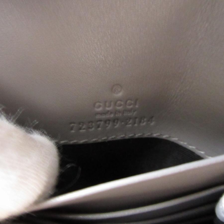 GUCCI（グッチ） 新品同様 723799 GGマトラッセ レザー グレー 2つ折り