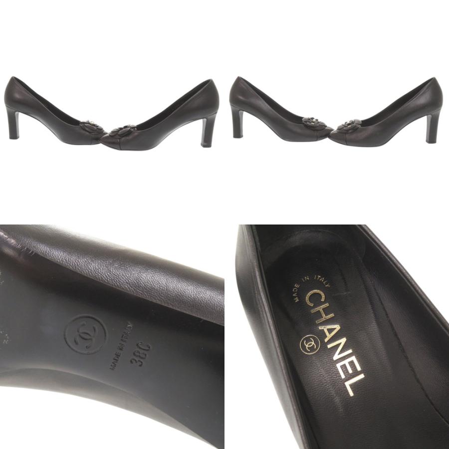 CHANEL（シャネル） カメリア ココマーク サイズ38C レザー ブラック