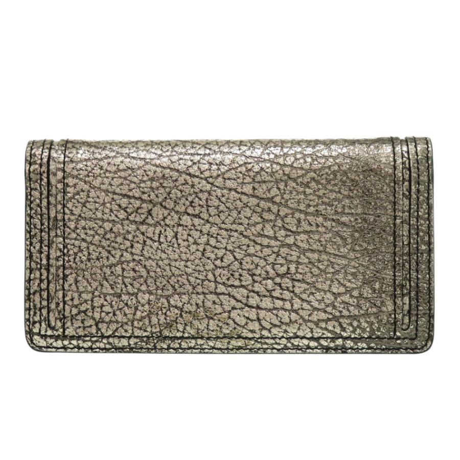 CELINE（セリーヌ） 美品 レザー ガンメタリック 長財布 0973 CELINE