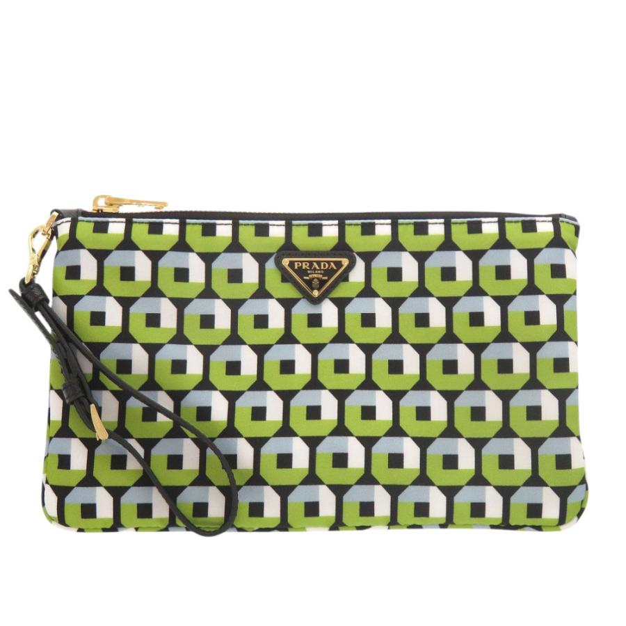 PRADA（プラダ） 新品同様 ナイロン グリーン ポーチ 緑 1289 PRADA