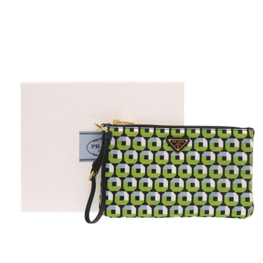 PRADA（プラダ） 新品同様 ナイロン グリーン ポーチ 緑 1289 PRADA