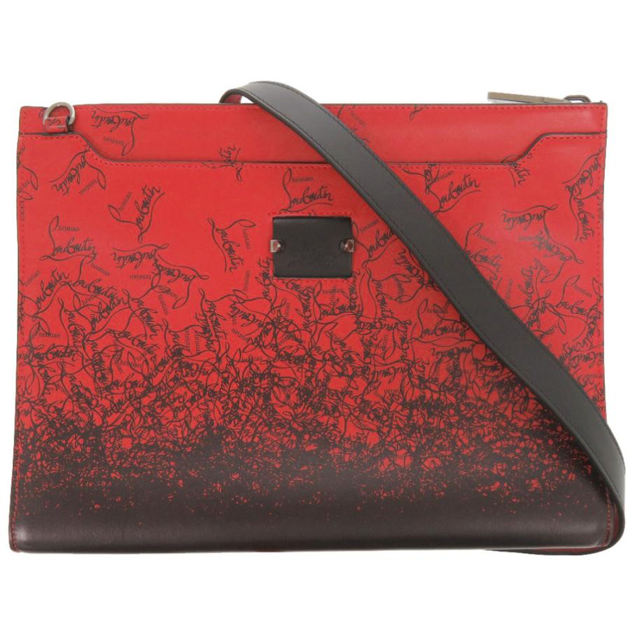 美品 クリスチャンルブタン スカイポーチ 2WAY レザー レッド クラッチバッグ ショルダーバッグ 赤 1412【中古】Christian Louboutin メンズ Christian Louboutin（クリスチャンルブタン） 美品 スカイポーチ 2WAY