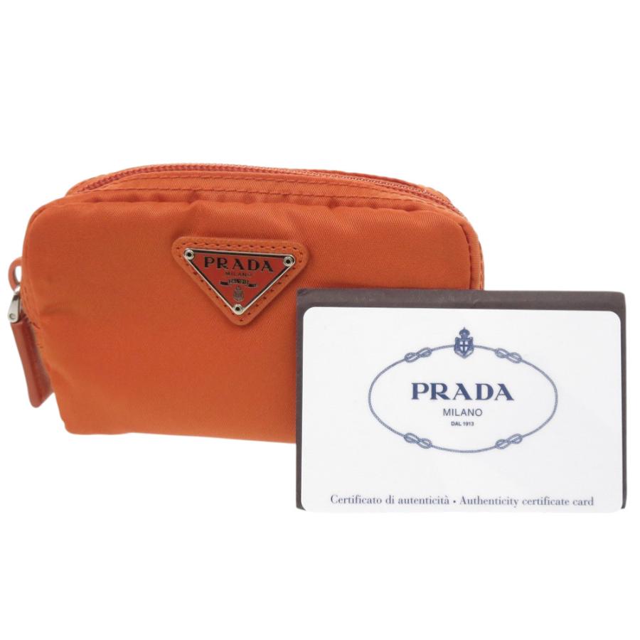 PRADA（プラダ） 美品 ヴェラ 1N0339 ナイロン オレンジ ポーチ 1687