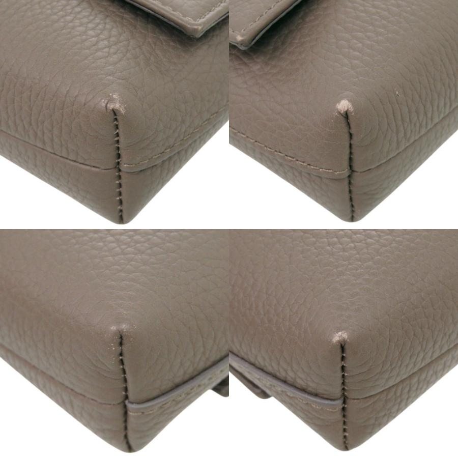 LONGCHAMP（ロンシャン） 美品 ロゾ レザー グレー ショルダーバッグ