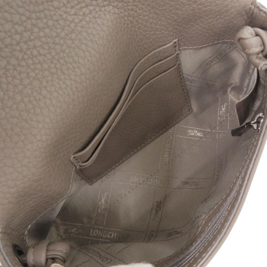 LONGCHAMP（ロンシャン） 美品 ロゾ レザー グレー ショルダーバッグ