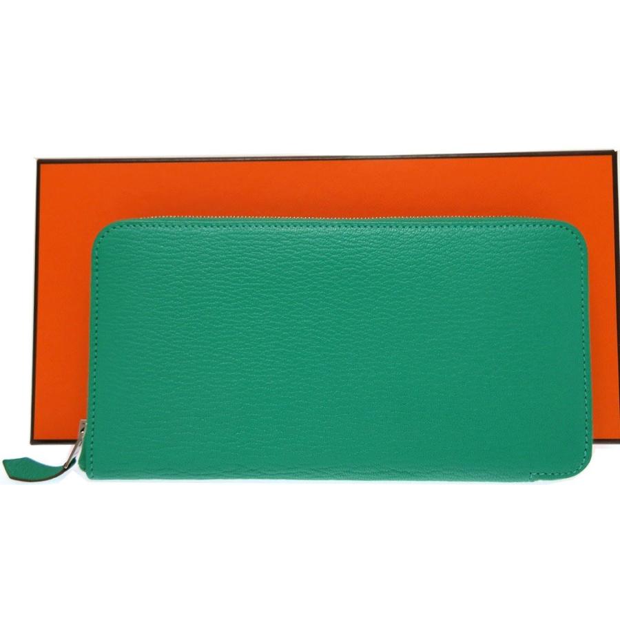 新品同様 エルメス アザップロング 長財布 シェーブル ミント 0325 中古 Hermes メンズ Supersport Tn