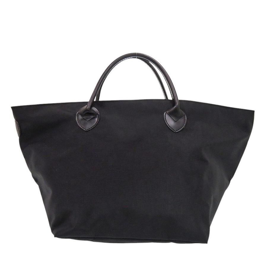 美品　Herve Chapelier　 ミニトートバッグ　舟形　羊タグ エルベ シャプリエ 舟形トート 羊タグ ナイロン ブラック ハンドバッグ