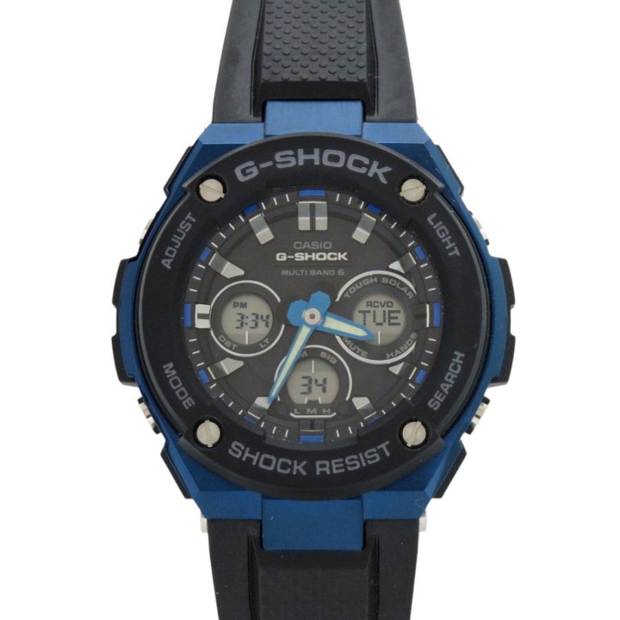 未使用 カシオ G-SHOCK GST-W300G-1A2JF SS 樹脂 ブラック ブルー タフソーラー 腕時計 黒文字盤 0536【中古】CASIO CASIO（カシオ） 未使用 G-SHOCK GST-W300G-1A2JF SS 樹脂 ブラック