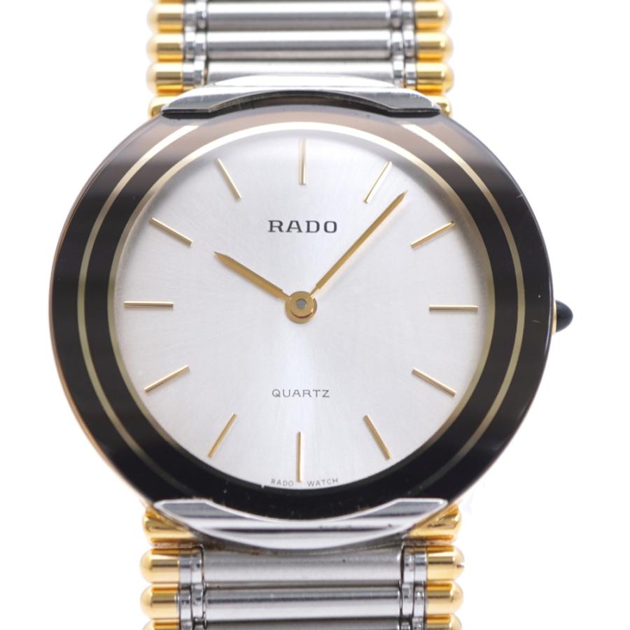 美品 ラドー ラウンド  121.9586.4 クオーツ 腕時計 ステンレススチール シルバー文字盤 0582【中古】RADO メンズ RADO（ラドー） 美品 ラウンド 121.9586.4 クオーツ 腕時計 ステンレス