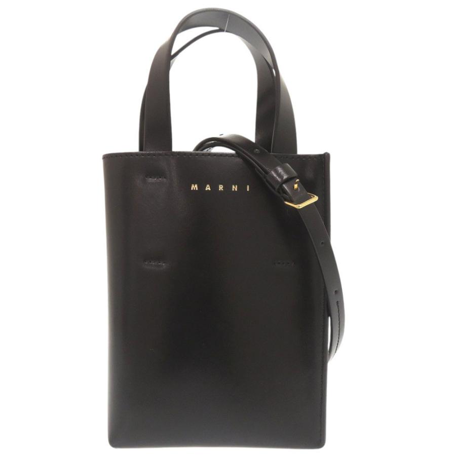 MARNI（マルニ） 美品 Museo ミュゼオ ナノ レザー ブラック 2WAY 