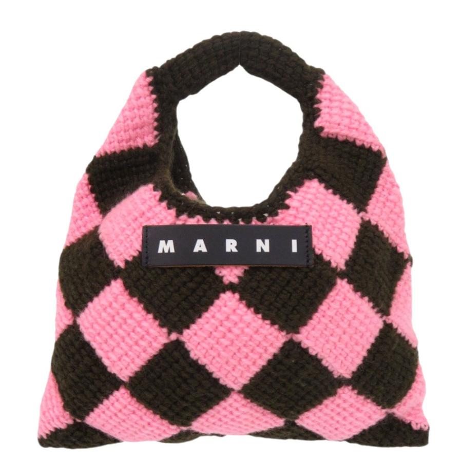 【極美品】MARNI マルニ ピンク マルニマーケット ハンドバッグ MARNI（マルニ） 新品同様 マルニマーケット MARKET DIAMOND ウール
