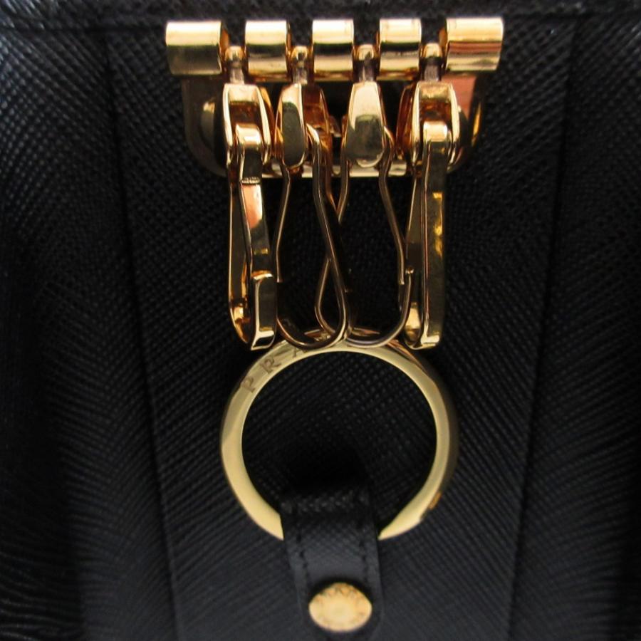 PRADA（プラダ） 新品同様 1PG004 サフィアーノレザー ブラック 黒 4連