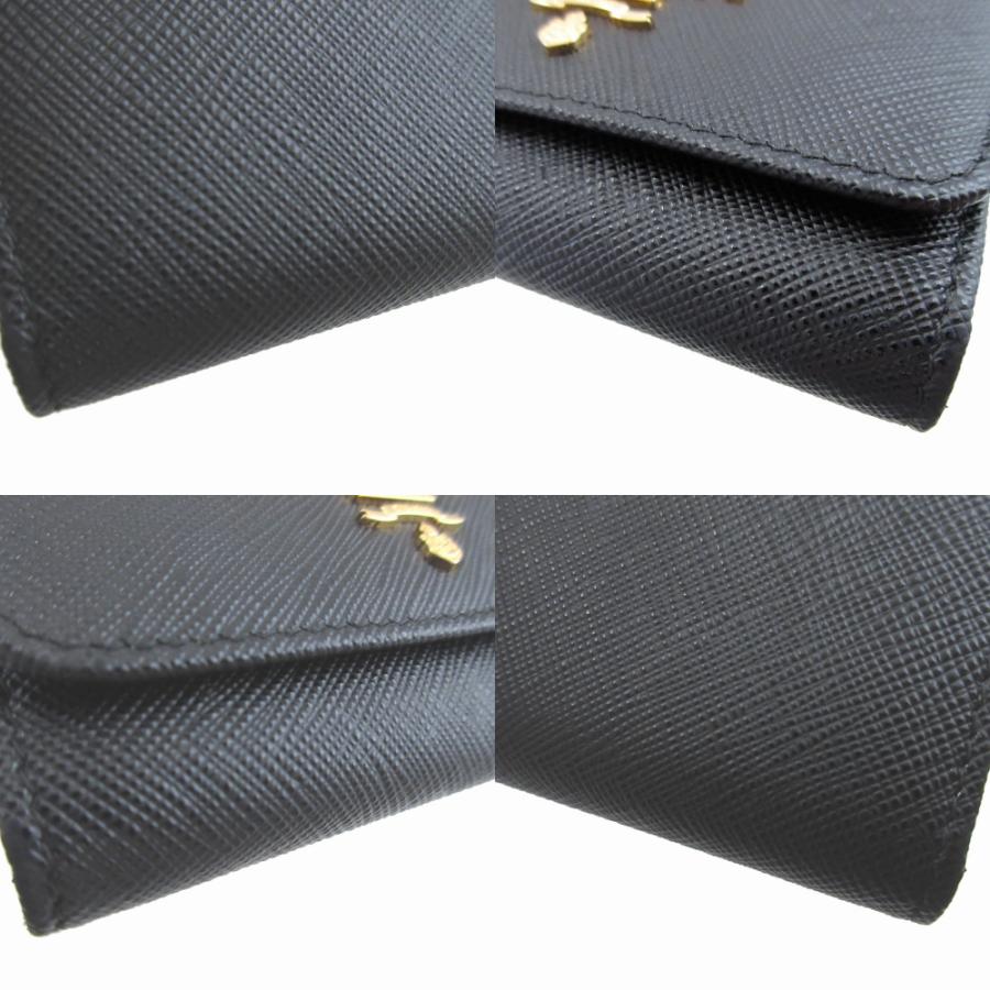 PRADA（プラダ） 新品同様 1PG004 サフィアーノレザー ブラック 黒 4連