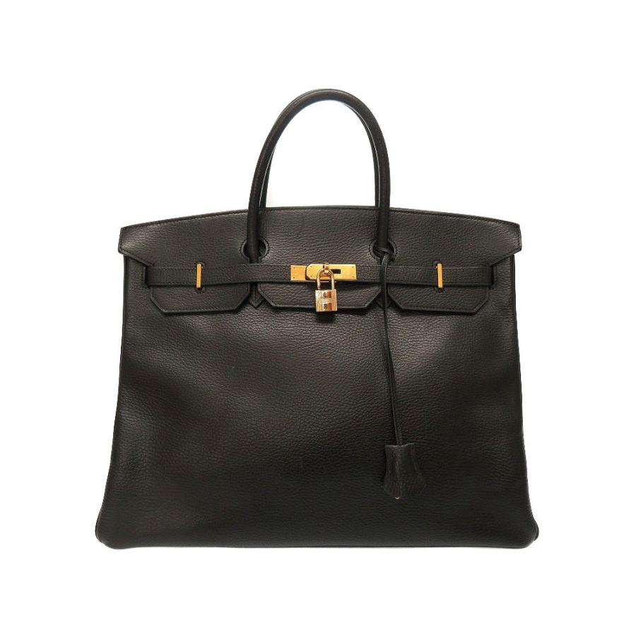 割引クーポン バーキン40 エルメス アルデンヌ 0077 中古 Hermes 黒 メンズ バッグ ハンドバッグ ゴールド金具 F刻印 ブラック バッグ