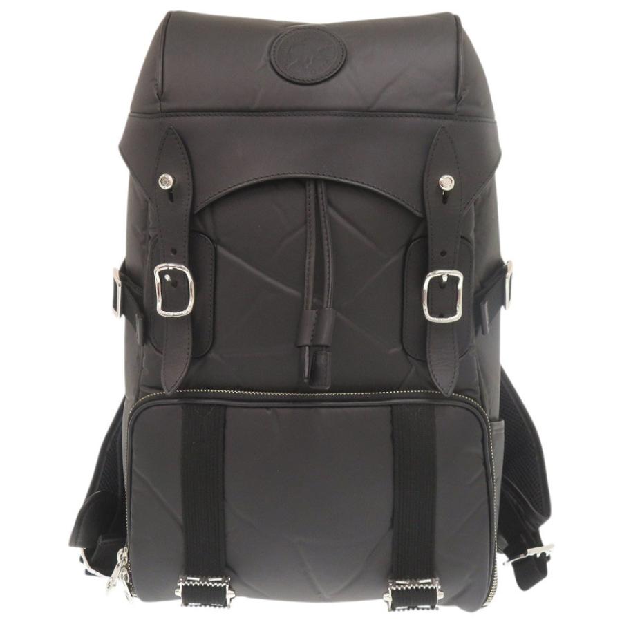 美品 ハンティングワールド ナリフリコラボ ナイロン レザー ブラック リュック バックパック 黒 0160【中古】HUNTING WORLD 美品 ハンティングワールド ナリフリコラボ ナイロン レザー ブラック