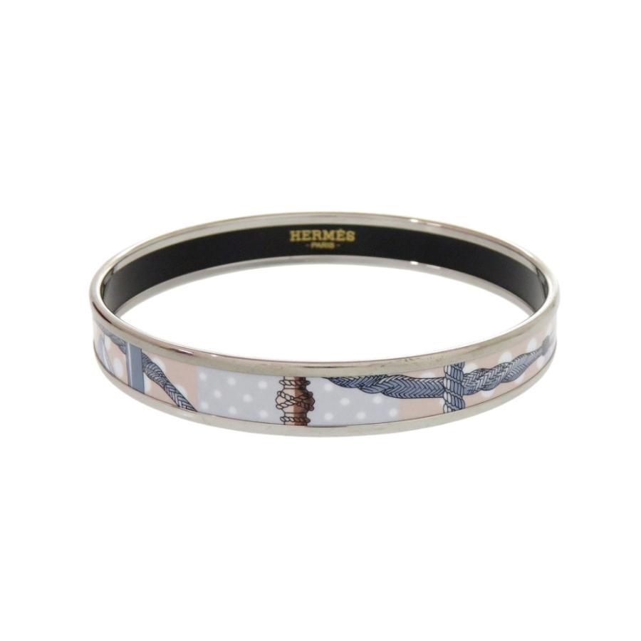 HERMES（エルメス） 美品 エマイユPM メタル シルバー ブルー バングル