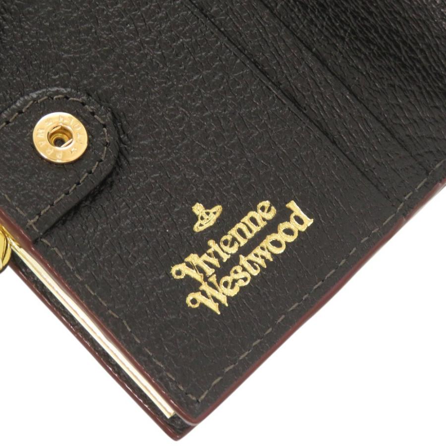 新品同様 ヴィヴィアンウエストウッド オーブ がま口 レザー ブラック