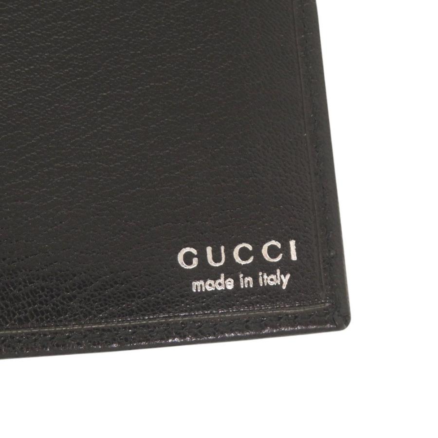 GUCCI（グッチ） 美品 ロゴ金具 レザー ブラック 札入れ 長財布 黒