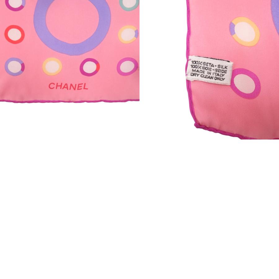 CHANEL 花柄 シルクストール ピンク・オレンジ CHANEL（シャネル） ロゴスカーフ シルク ピンク 0658 CHANEL : LIFE