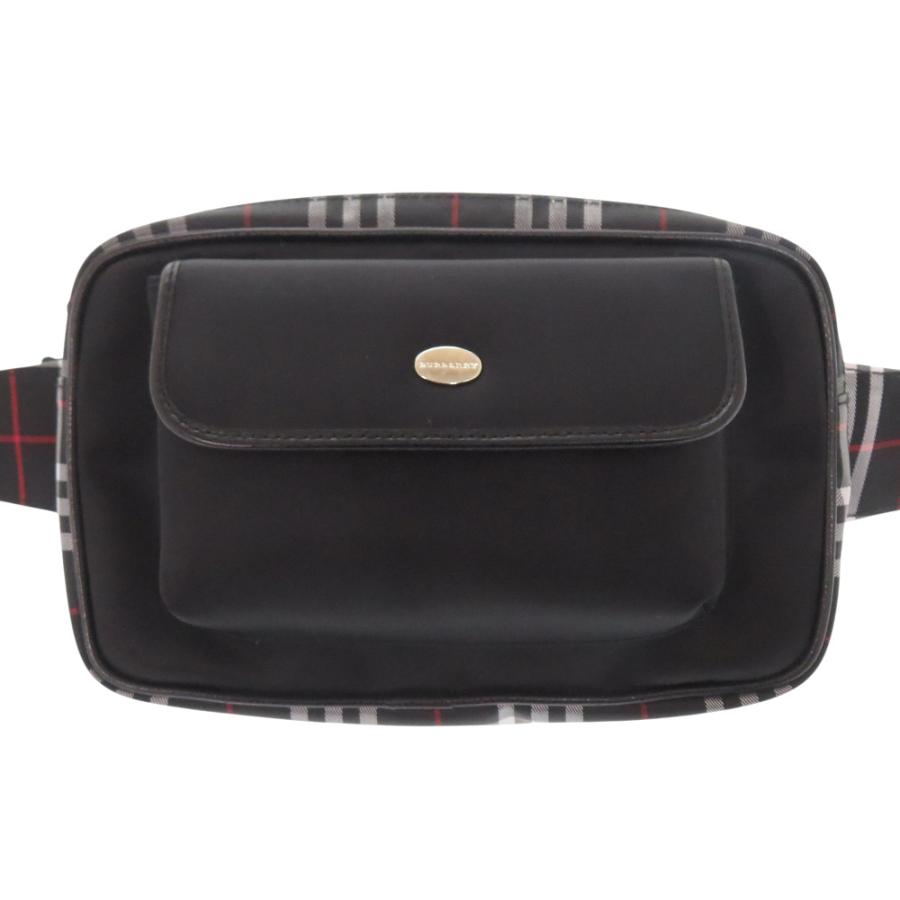 BURBERRY（バーバリー） チェック柄 PVC ブラック ボディバッグ 黒