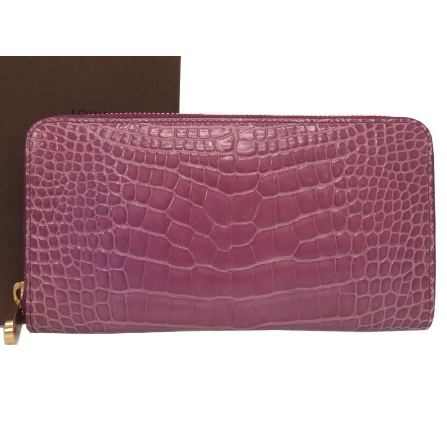 気質アップ 美品 ルイ ヴィトン アリゲーター エキゾチック ジッピーウォレット パープル ラウンドファスナー 長財布 財布 Lv 0095 Louis Vuitton 本店は Zoetalentsolutions Com