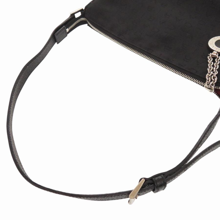 BVLGARI（ブルガリ） 美品 ロゴマニア キャンバス レザー ブラック