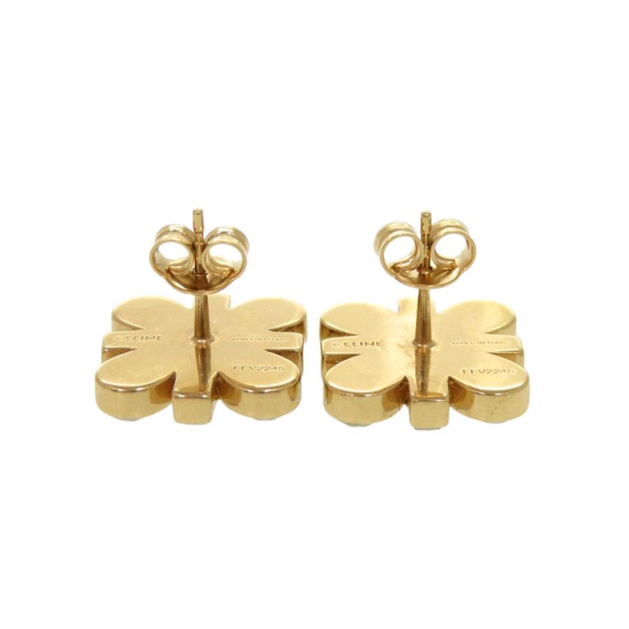 CELINE セリーヌ　ゴールド トリオンフ　ピアス CELINE（セリーヌ） 美品 トリオンフ ストーン ゴールド ピアス