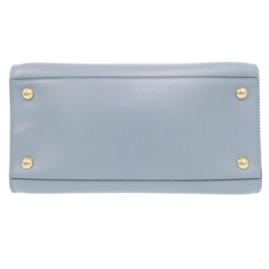 美品 サルヴァトーレフェラガモ ヴァラリボン レザー ブルー 2WAY