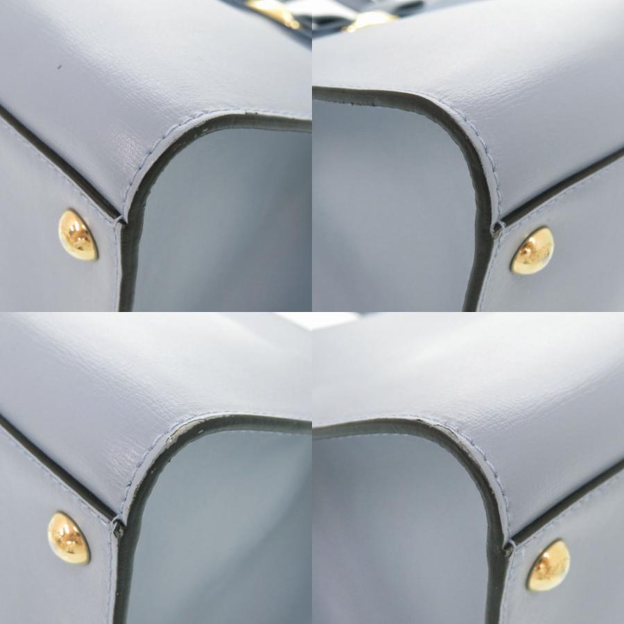美品 サルヴァトーレフェラガモ ヴァラリボン レザー ブルー 2WAY