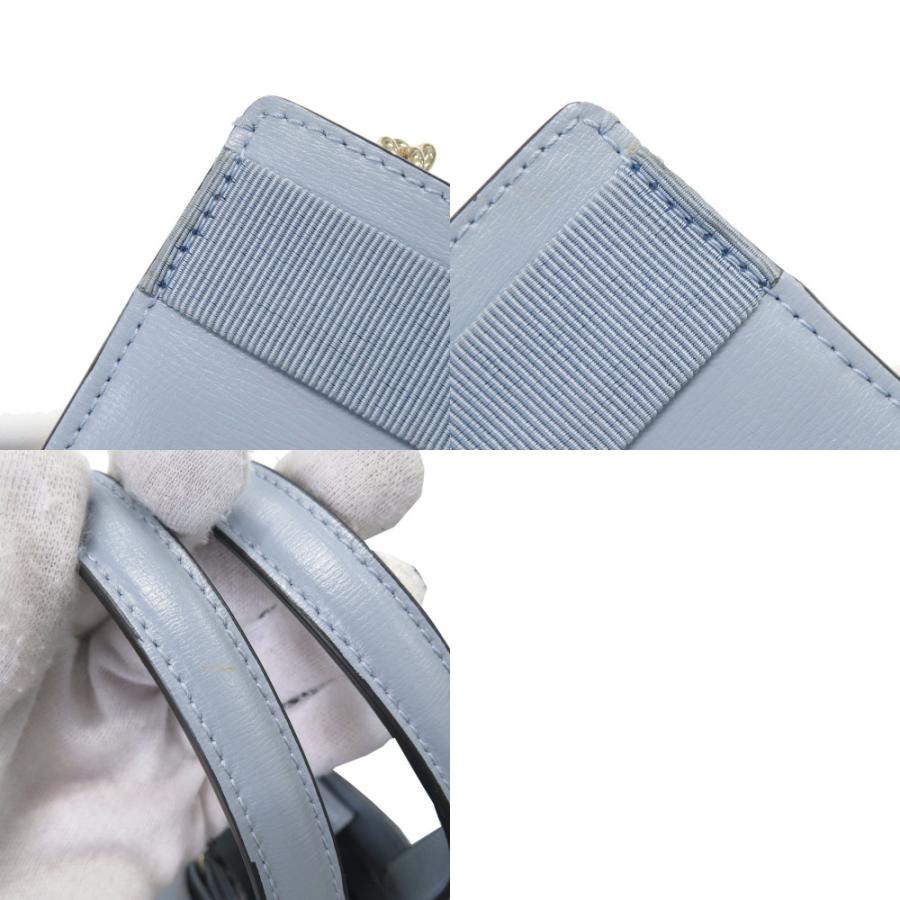美品 サルヴァトーレフェラガモ ヴァラリボン レザー ブルー 2WAY
