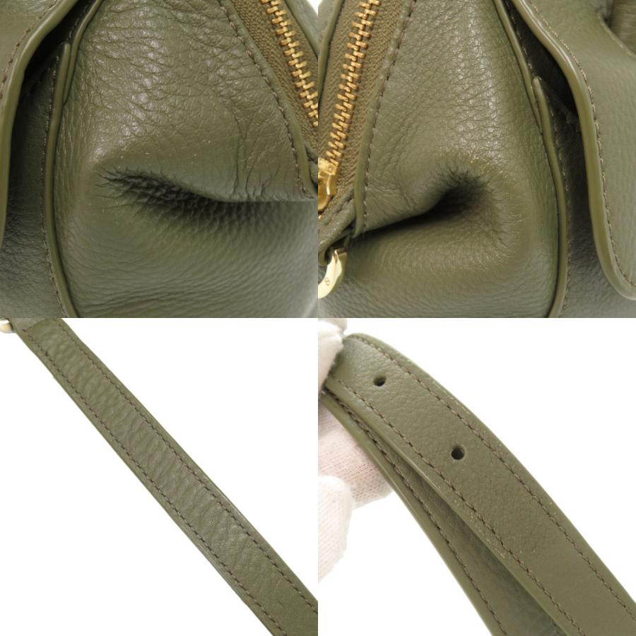 TORY BURCH（トリーバーチ） 美品 ロゴ レザー グリーン 2WAY 
