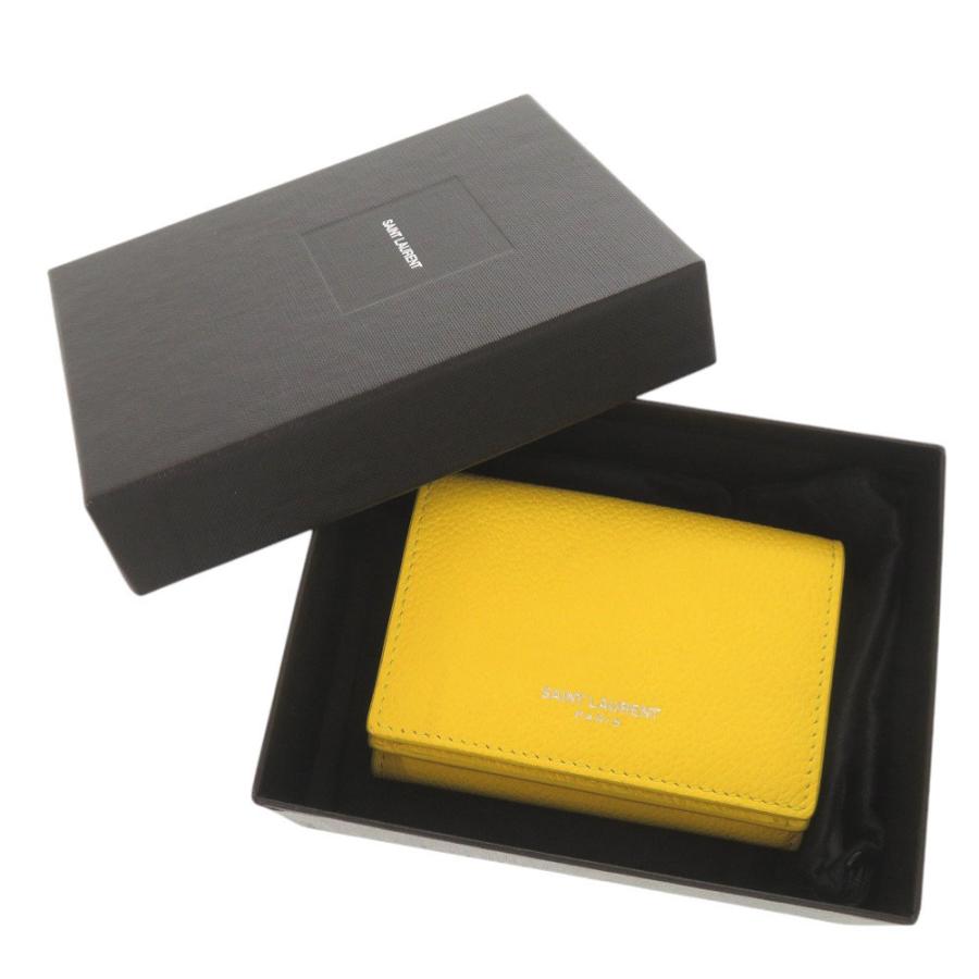 最終お値下げ SAINT LAURENT イエロー 三つ折り財布 箱付き 公式
