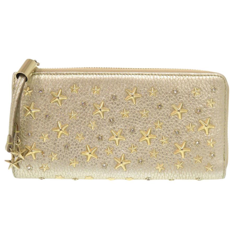 美品】JIMMY CHOO ゴールド 長財布 星型スタッズ付き 美品 ジミー