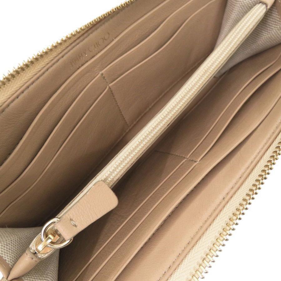 美品 ジミーチュウ スタースタッズ レザー シャンパンゴールド 長財布