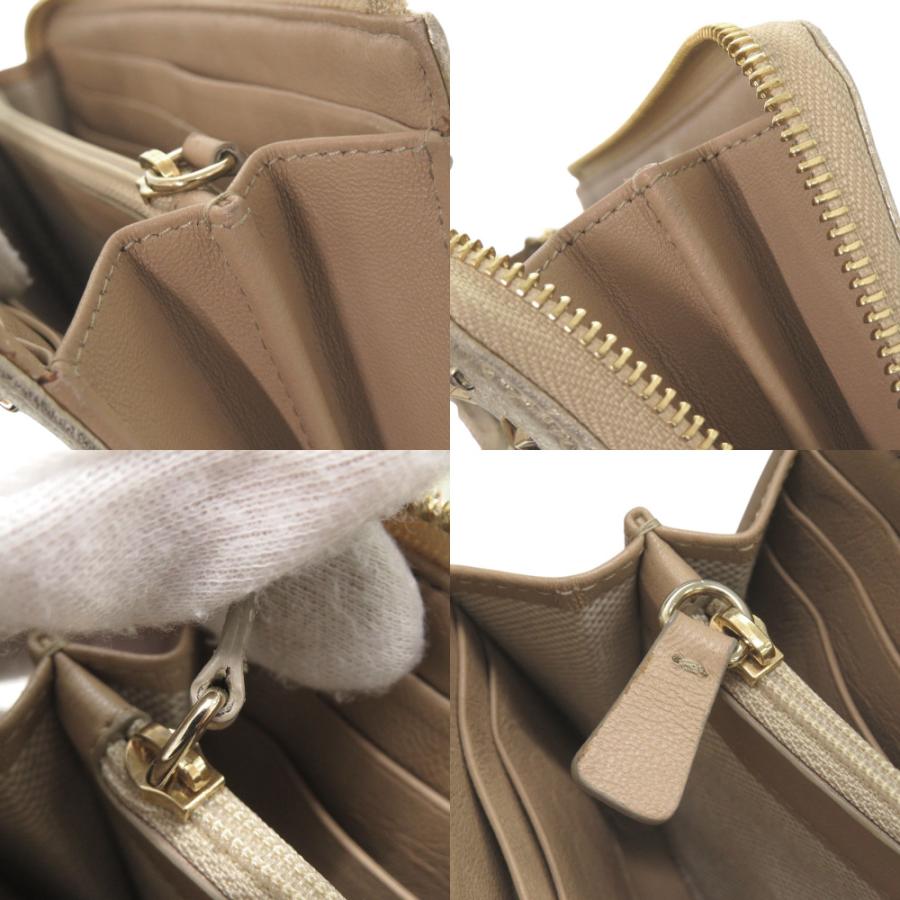 美品 ジミーチュウ スタースタッズ レザー シャンパンゴールド 長財布