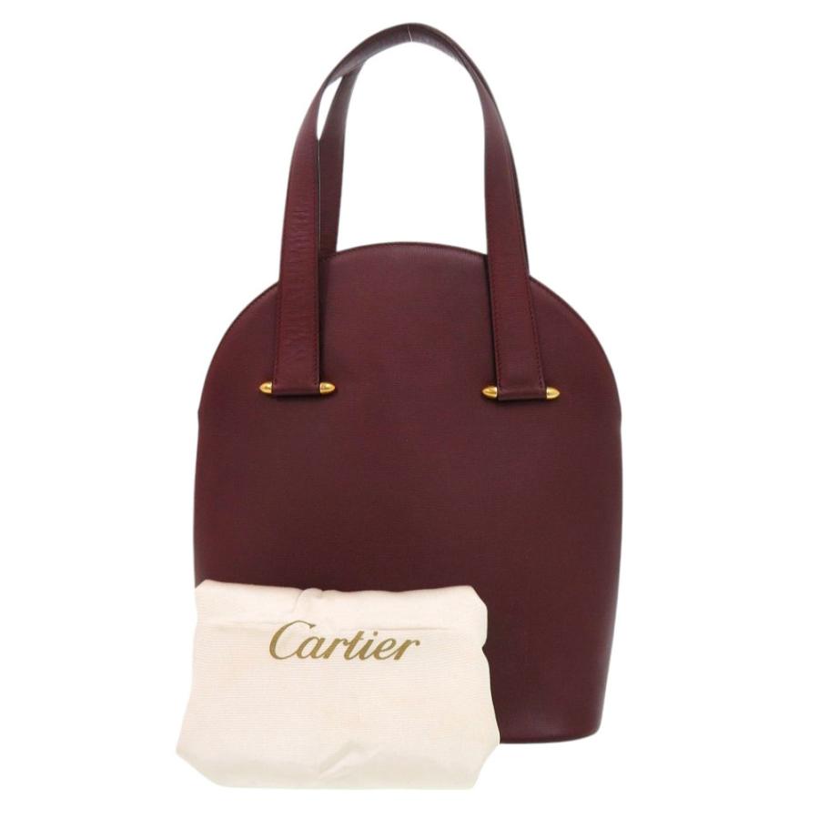 Cartier（カルティエ） マストライン レザー ボルドー ハンドバッグ 赤