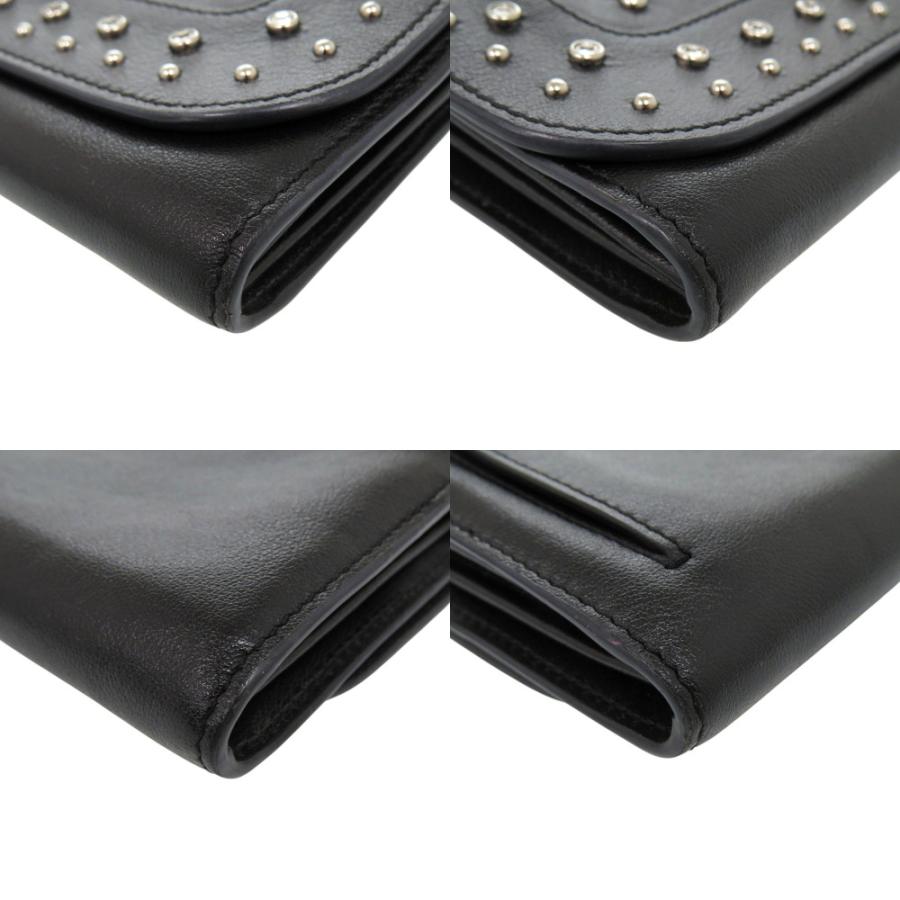 美品 トッズ ショルダーウォレット スタッズ レザー ブラック