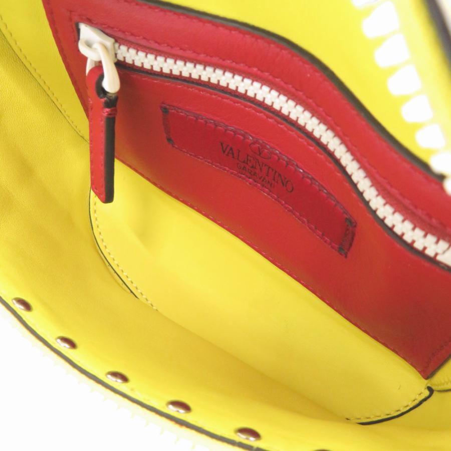 美品 ヴァレンティノ ガラヴァーニ ロックスタッズ レザー イエロー ウエストバッグ ボディバッグ 1106 Valentino Garavani_5