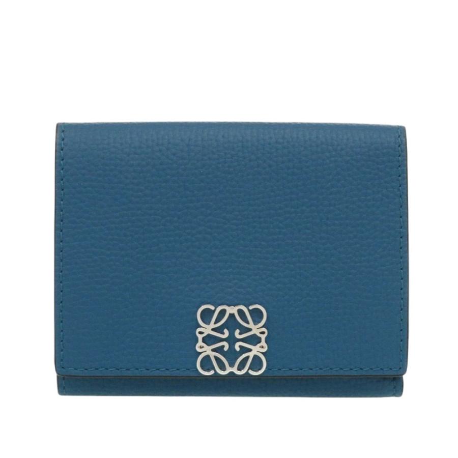 LOEWE（ロエベ） 美品 アナグラム トライフォールド ウォレット レザー