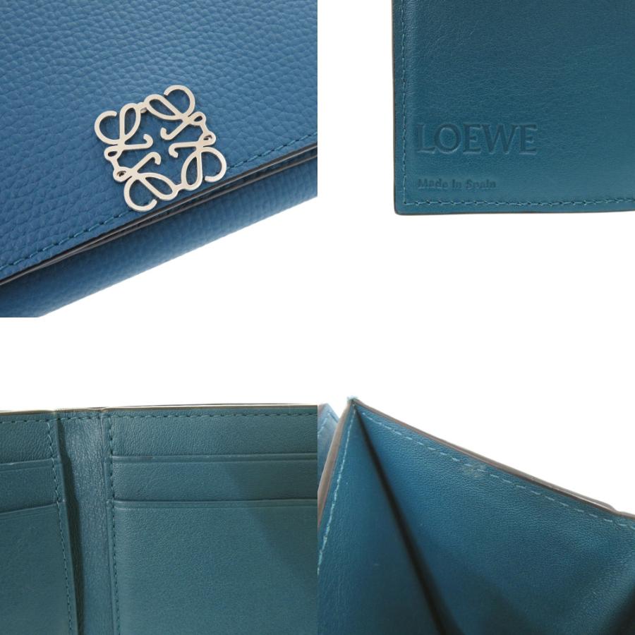 LOEWE（ロエベ） 美品 アナグラム トライフォールド ウォレット レザー