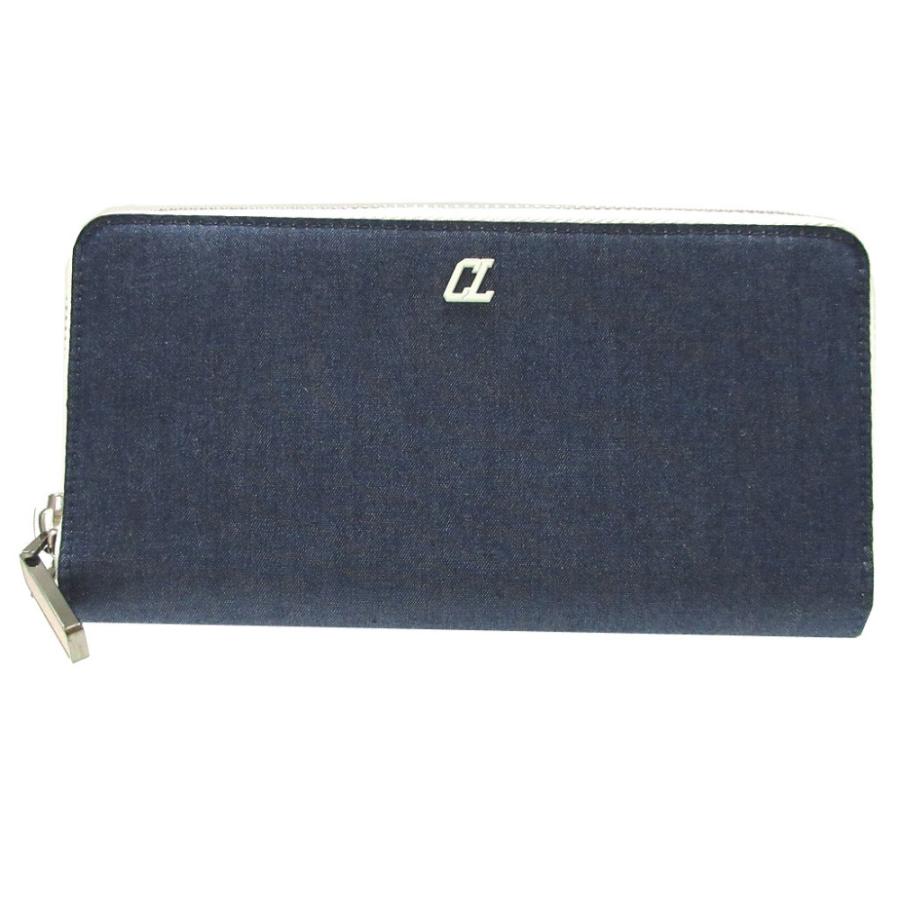 未使用 クリスチャンルブタン 1235496 デニム ブルー 青 メンズ ラウンドファスナー長財布 財布 1297【中古】Christian Louboutin Christian Louboutin（クリスチャンルブタン） 未使用 1235496 デニム