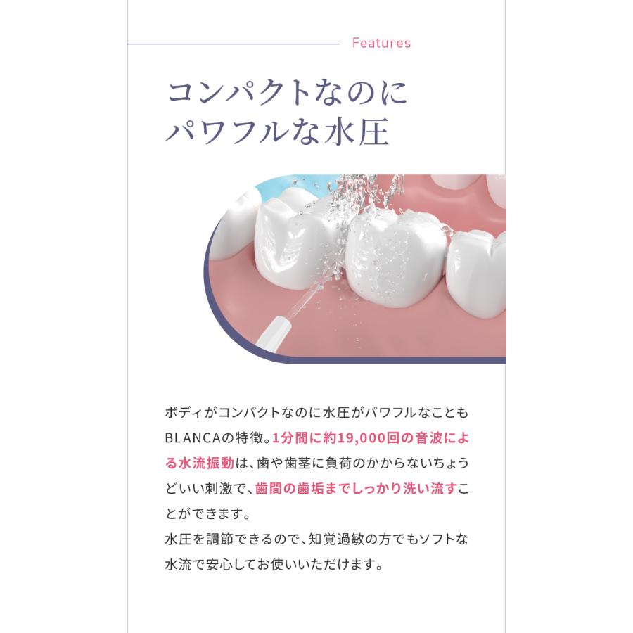 口腔洗浄器 ジェットウォッシャー BLANCA 電動歯ブラシとフロスを同時に使える 音波洗浄 歯垢 口臭対策 歯間ブラシ BLC-U1-W ギフト rsl | ブランド登録なし | 07
