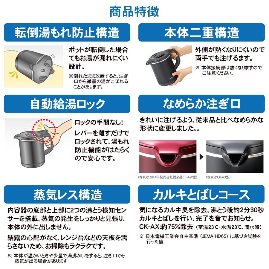 象印 Zojirushi 電気ケトル 800ml 転倒湯もれ防止 蒸気レス構造 ネイビー アイボリー Ck Aj08 Ck Aj08 ライフバリュー 通販 Yahoo ショッピング