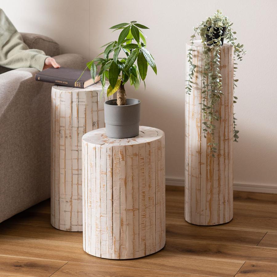 グリーンベース  ミディアムサイズ  天然木(パイン)   ホワイト 東谷・RoomEssence　GUY-927WH_4